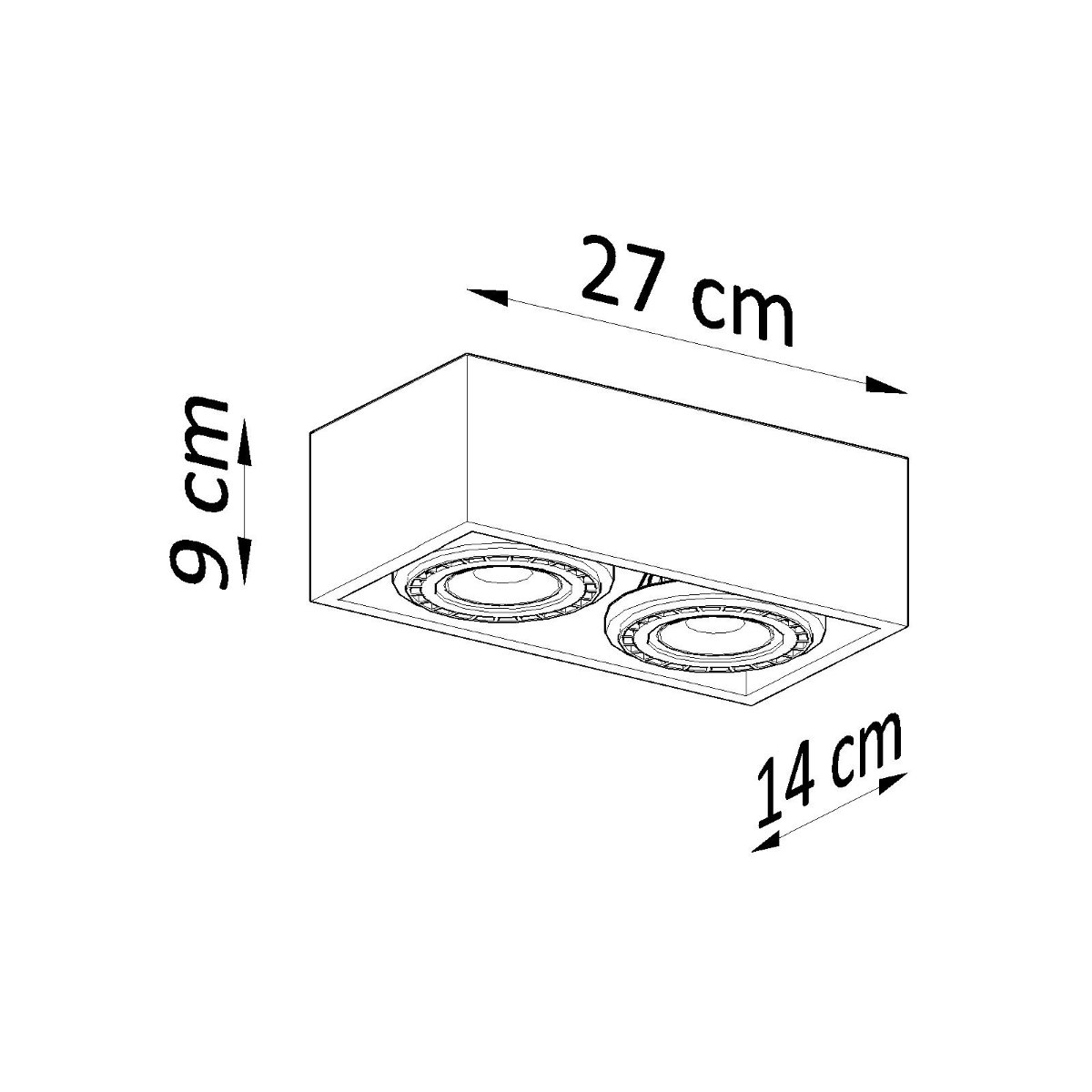 Plafonnier Béton Gris GU10/ES111 2 Quatro gris, EDEN