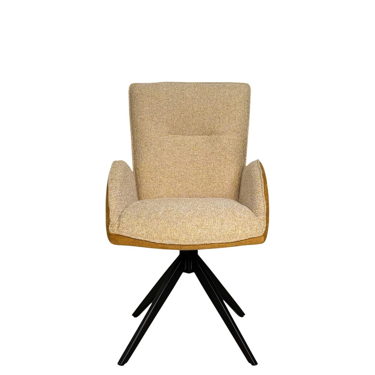 Fauteuil de table pivotant tissu bi-matière (lot de 2) AGADE moutarde, PIER IMPORT