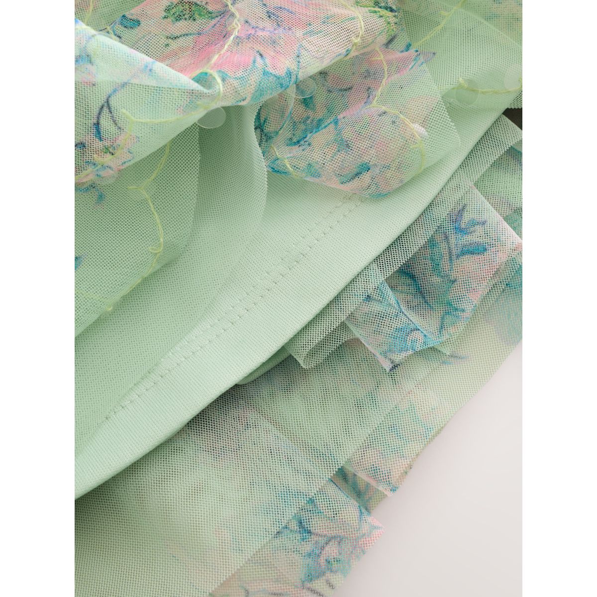 Robe en tulle à volants et fleurs sequins vert menthe, NEXT