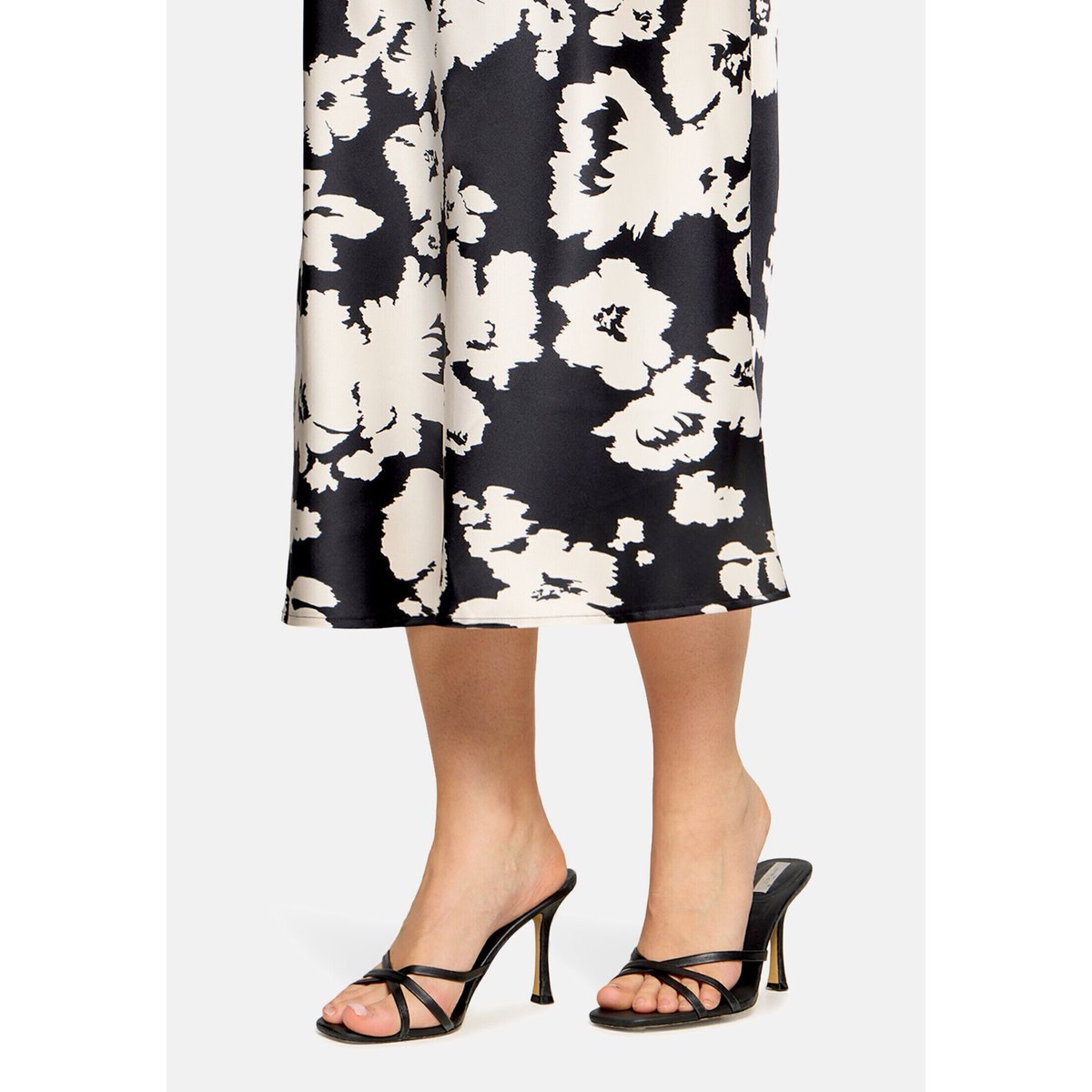 Jupe en satin à motifs noir/blanc, BETTY BARCLAY