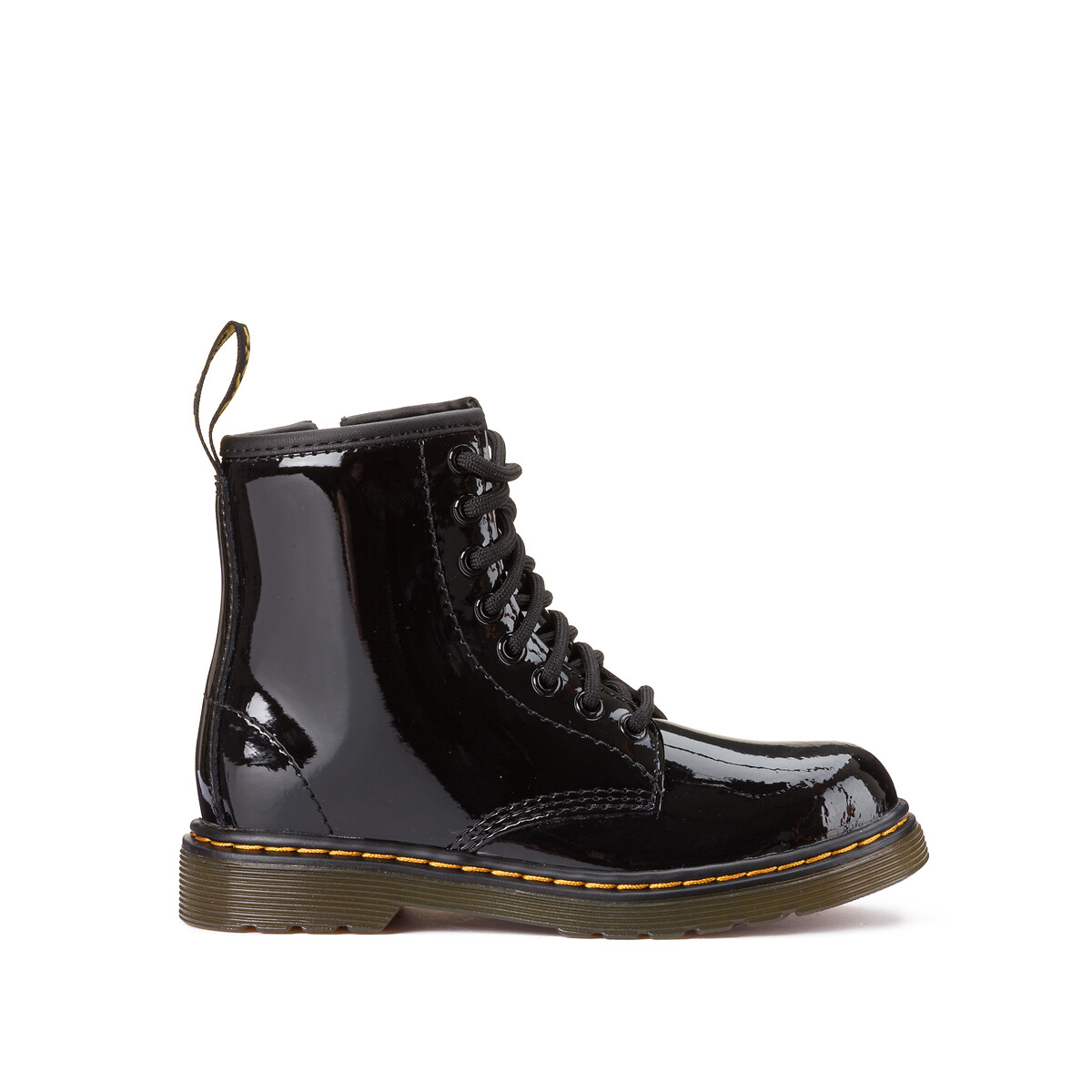 Botas em pele envernizada, 1460 Junior Patent preto , DR. MARTENS
