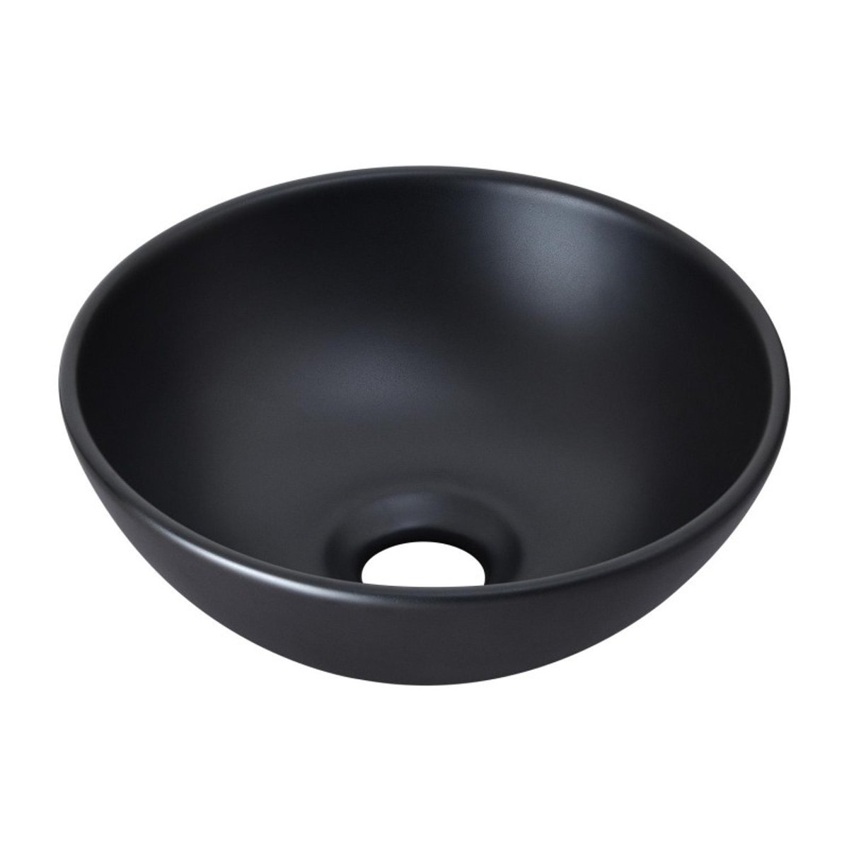 Vasque lave-mains à poser ronde en céramique noir 26cm SOHO noir, MOB IN