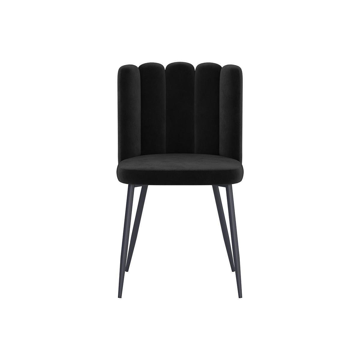 Lot de 2 chaises en velours et pieds en métal - ROSY noir, MAISON PAVANE