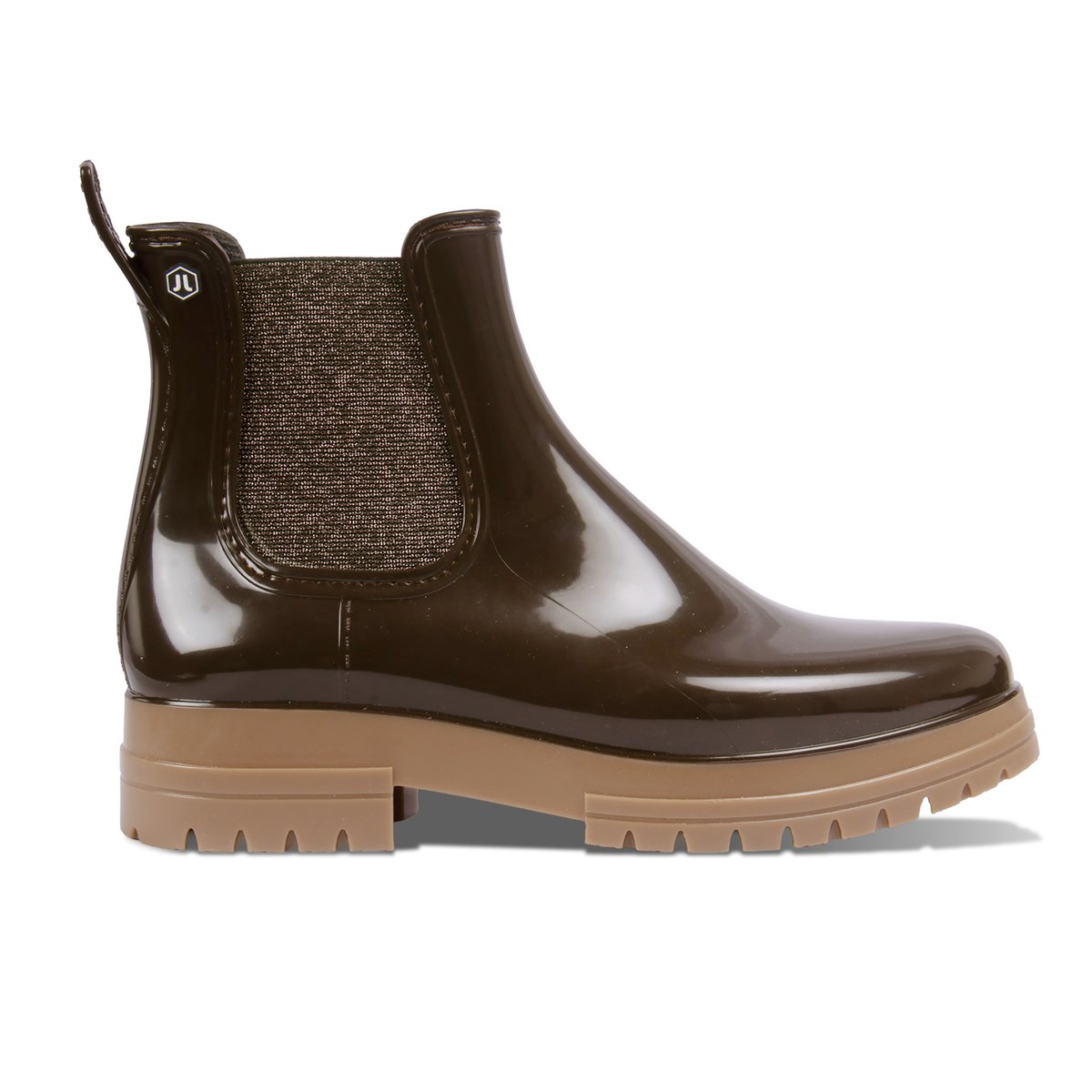 Bottines de pluie crantées marron/beige, JULES & JENN