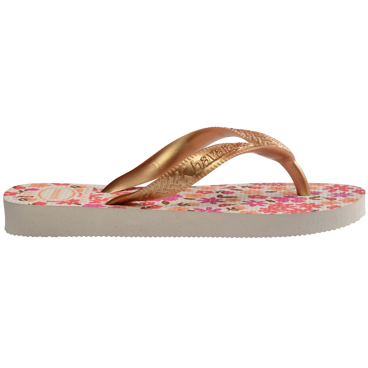 Tongs HAV KIDS FLORES beige/doré, HAVAIANAS