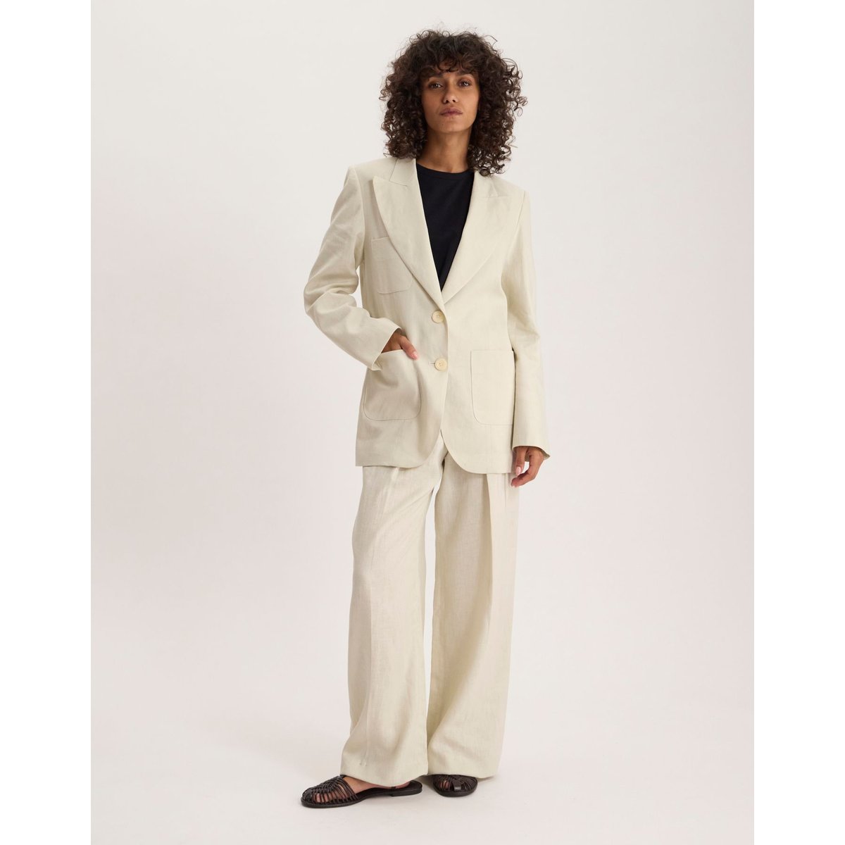 Veste Thadée en lin ecru, INES DE LA FRESSANGE PARIS