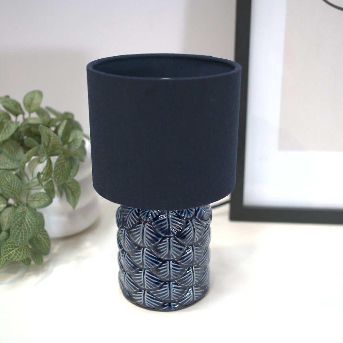 Priscilla Geo Ceramic Table Lamp blue, SO'HOME