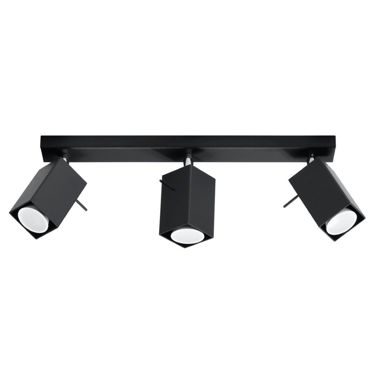 Plafonnier Acier Noir GU10 3 Merida noir, EDEN