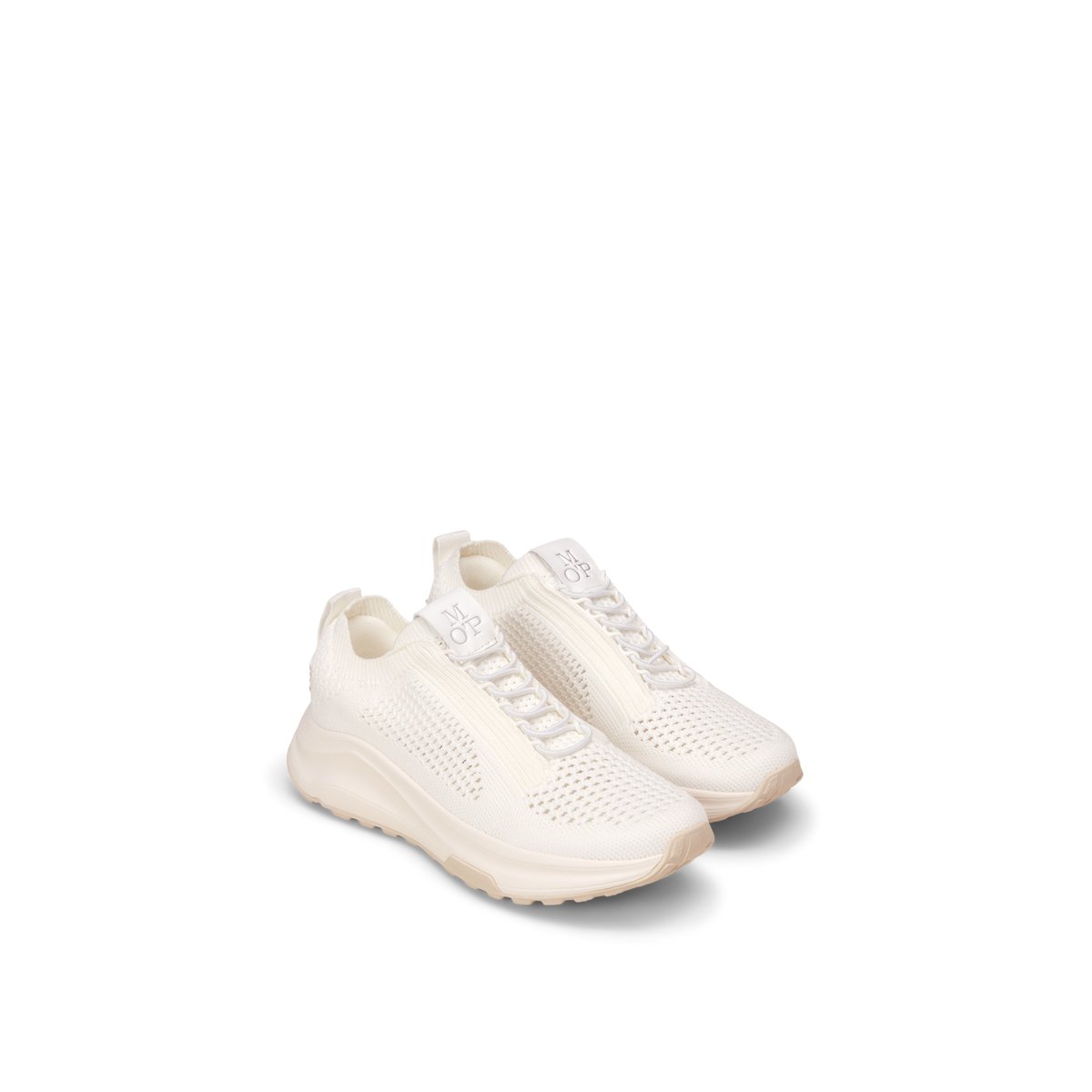 Baskets en tricot modèle Liv en polyester recyclé blanc, MARC O'POLO