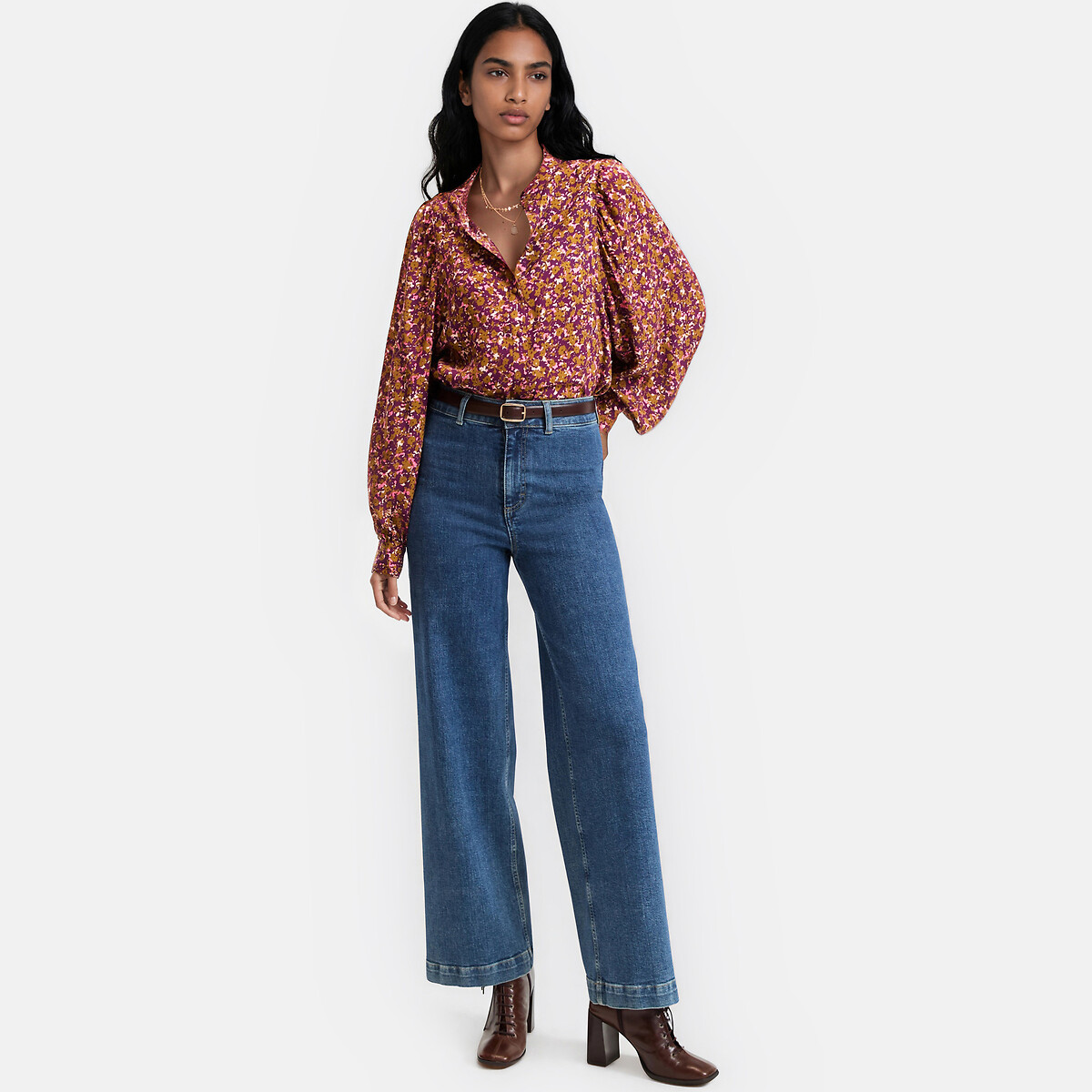 Chemise ample, col rond, imprimé floral imprimé fleuri, LA REDOUTE COLLECTIONS