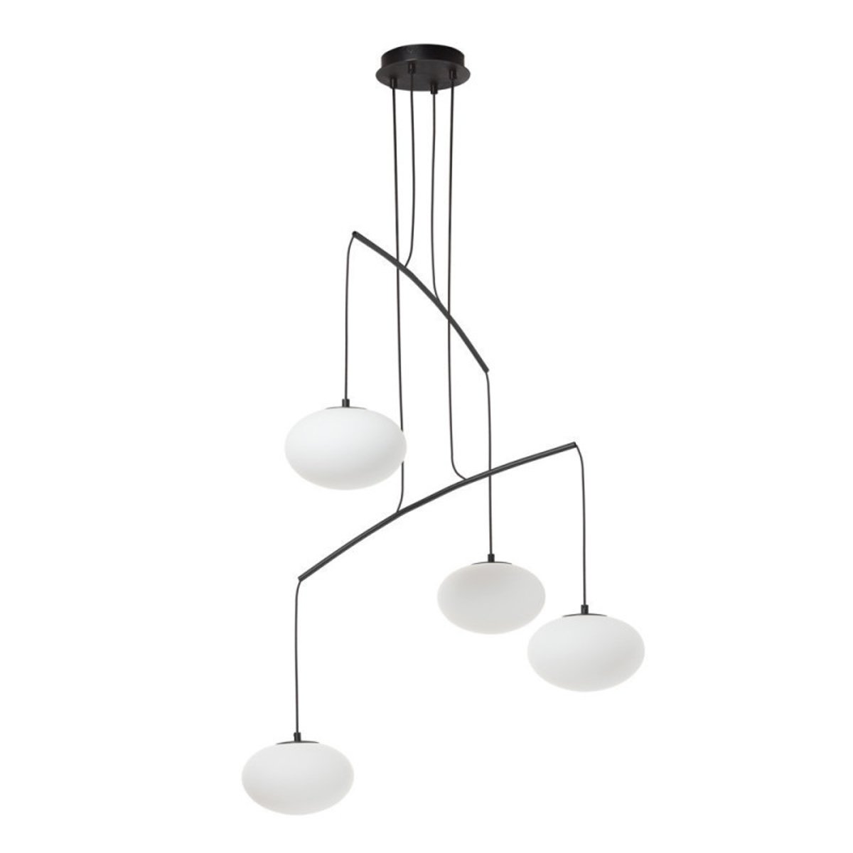 Grande lampe à suspension globe Press noir noir, MILLUMINE