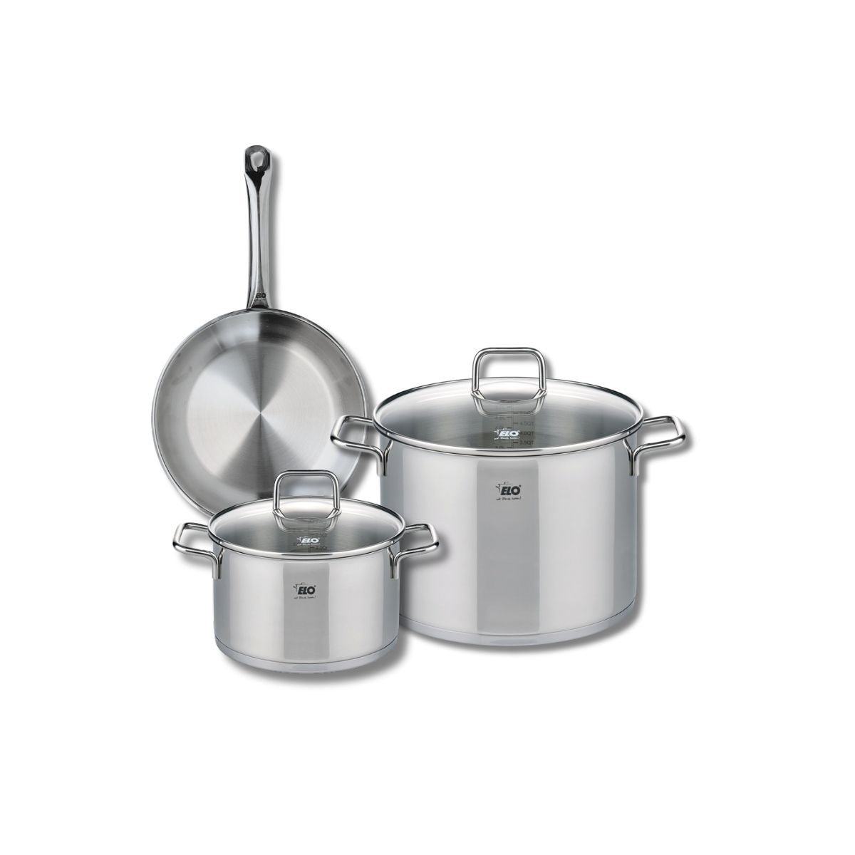 Batterie 1 poêle 24cm + 2 faitouts 20/26cm PROFI CITRIN gris, ELO