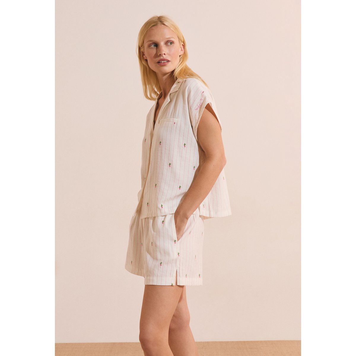 Short de pyjama à motifs THRYSE blanc, ETAM
