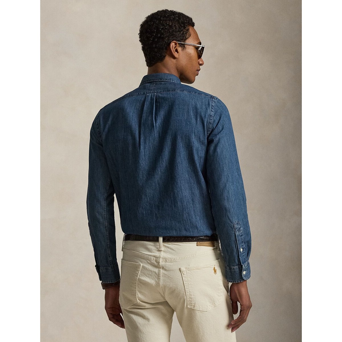 Camicia sportiva slim in denim blu scuro, POLO RALPH LAUREN
