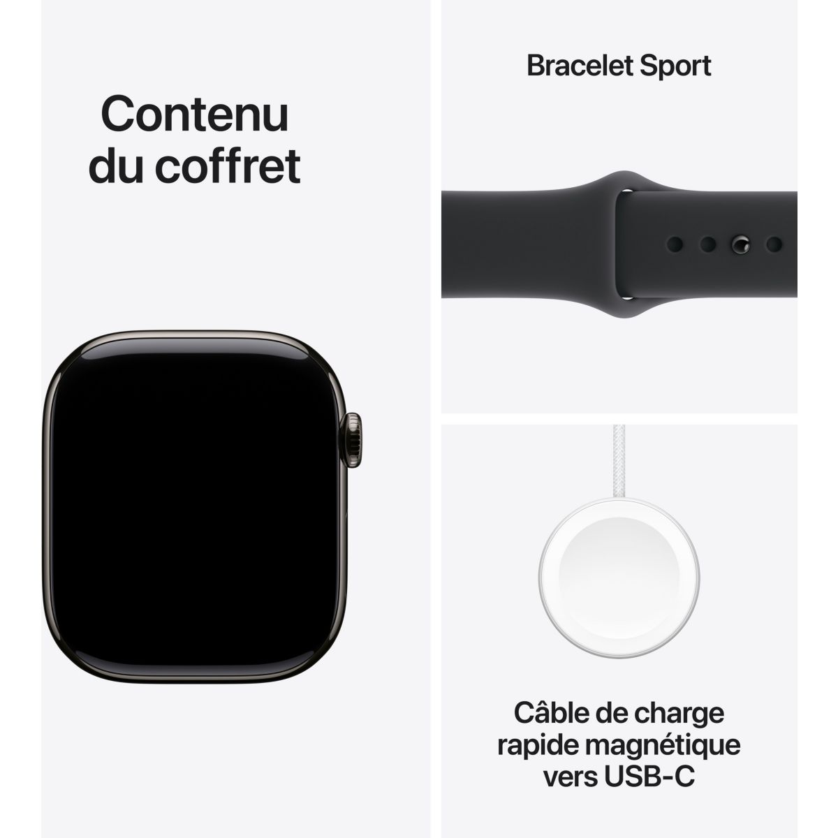 Montre connectée 46mm Tit Ardoise / Noir Serie 11 M/L Cellular noir, APPLE