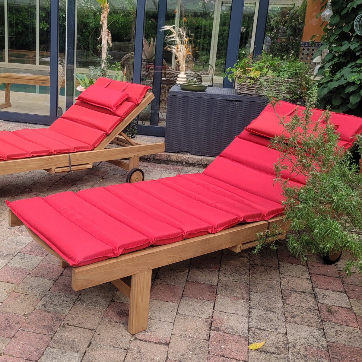 Matelas pour bain de soleil rouge, TECK ATTITUDE