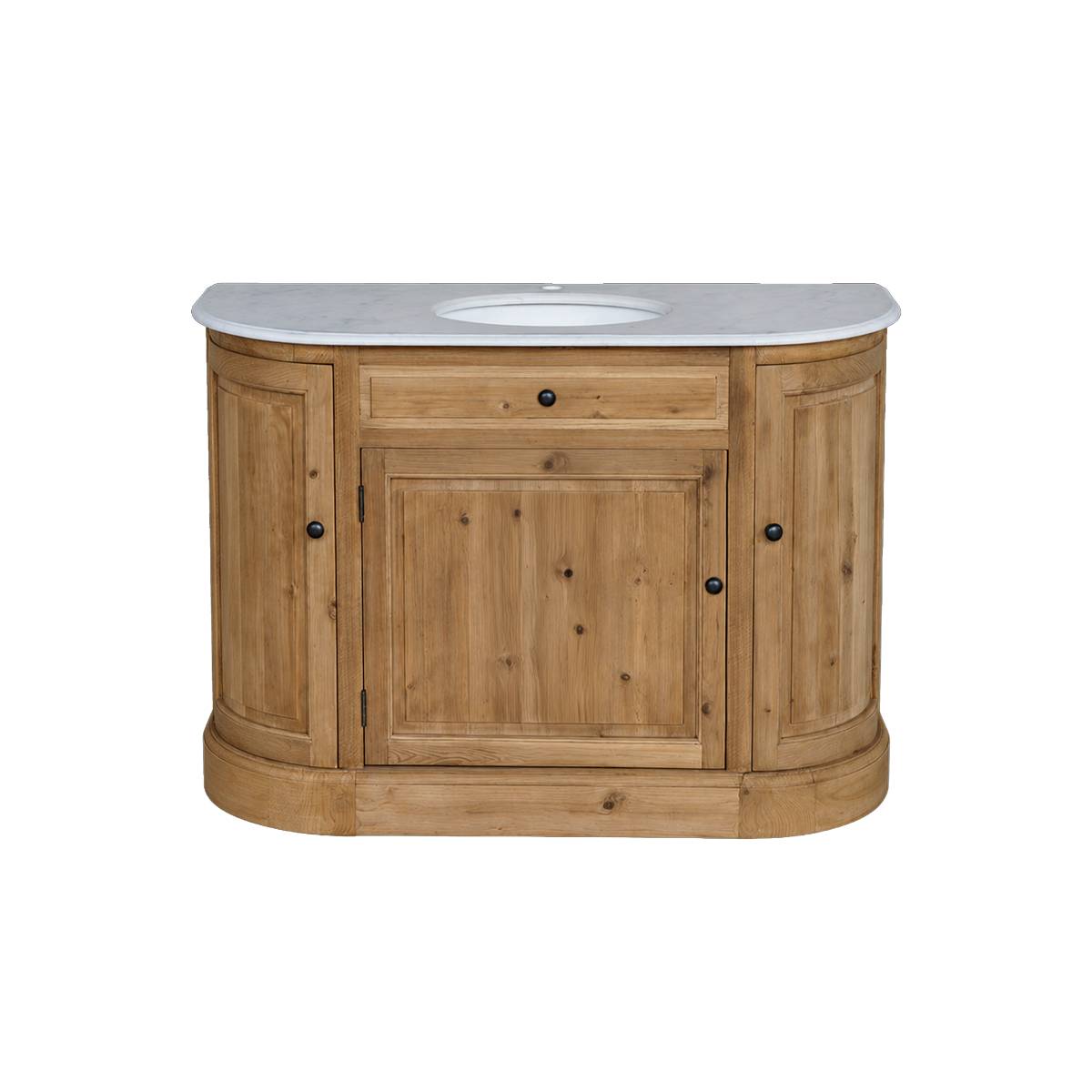 Meuble sous vasque bois recyclé et marbre GARANCE bois clair, MADE IN MEUBLES