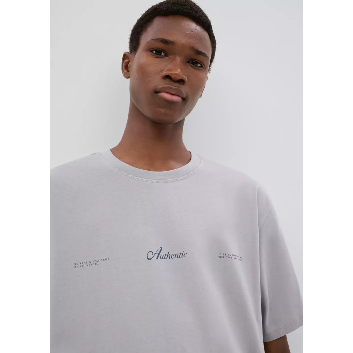 T-shirt en coton imprimé gris, MANGO TEEN