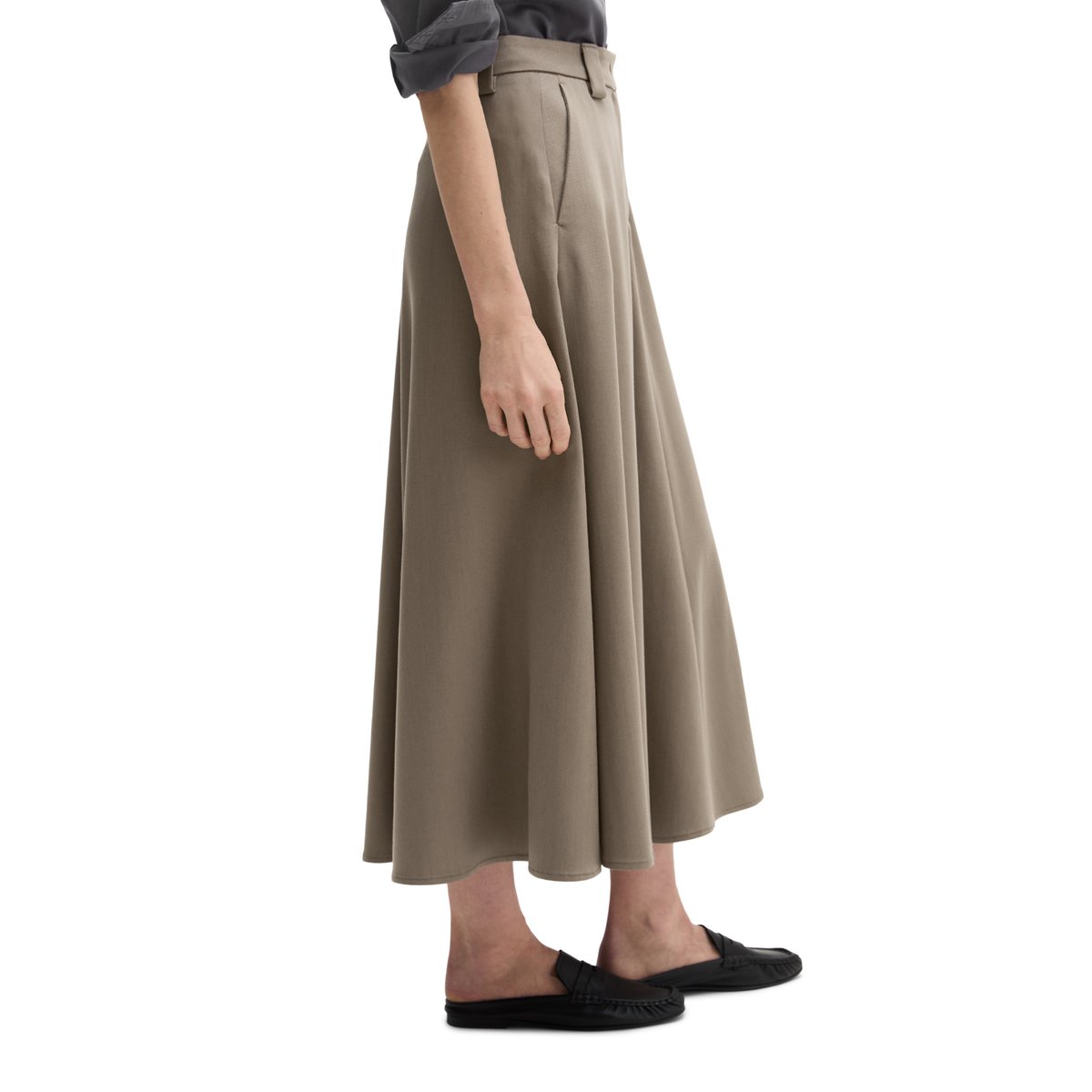 Jupe évasée en lyocell TENCEL™ de qualité supérieure marron, MARC O'POLO