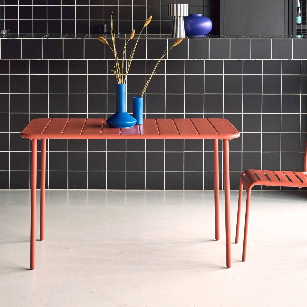 Table de jardin métal 4 places AMÉLIA terracotta, SWEEEK