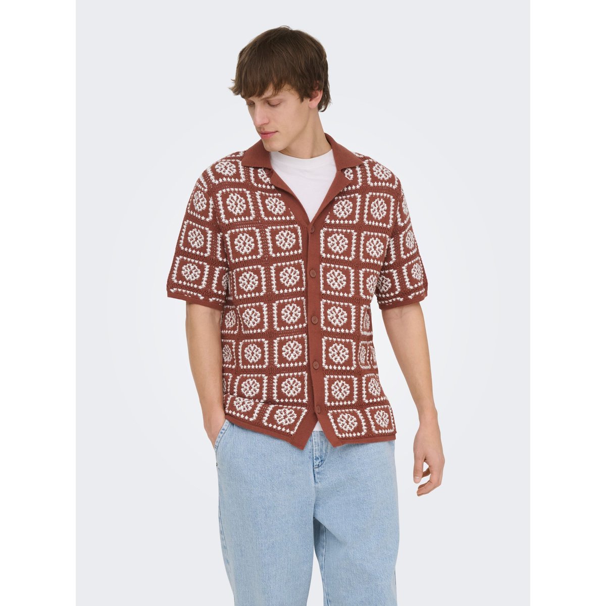 Col Polo En Maille cloud dancer, ONLY & SONS