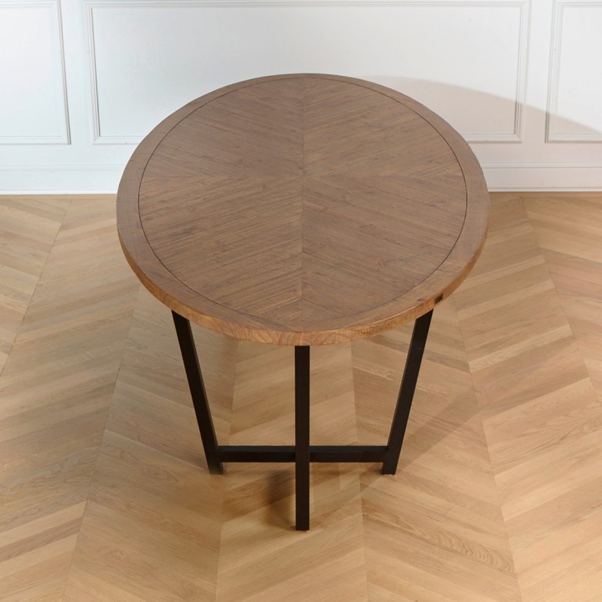 Table ovale, 10 couverts en pin et métal JACKSON bois clair, ROBIN DES BOIS
