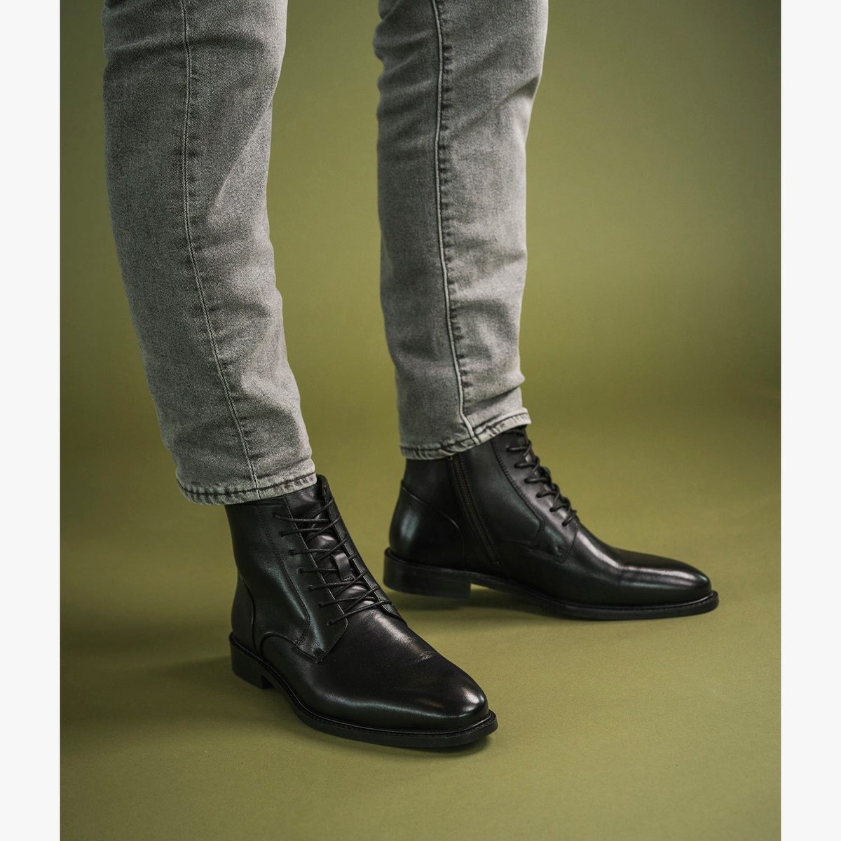 Boots en cuir ACHILLE noir, BOCAGE