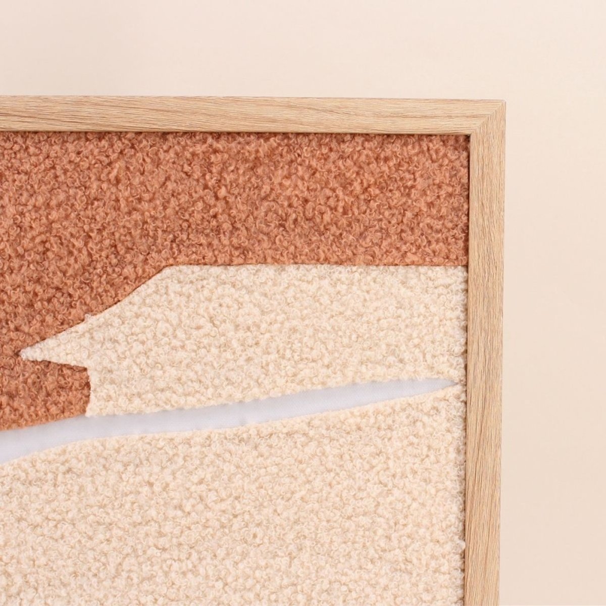Cadre déco tissu bouclette 50x50cm terracotta, ORNAMI