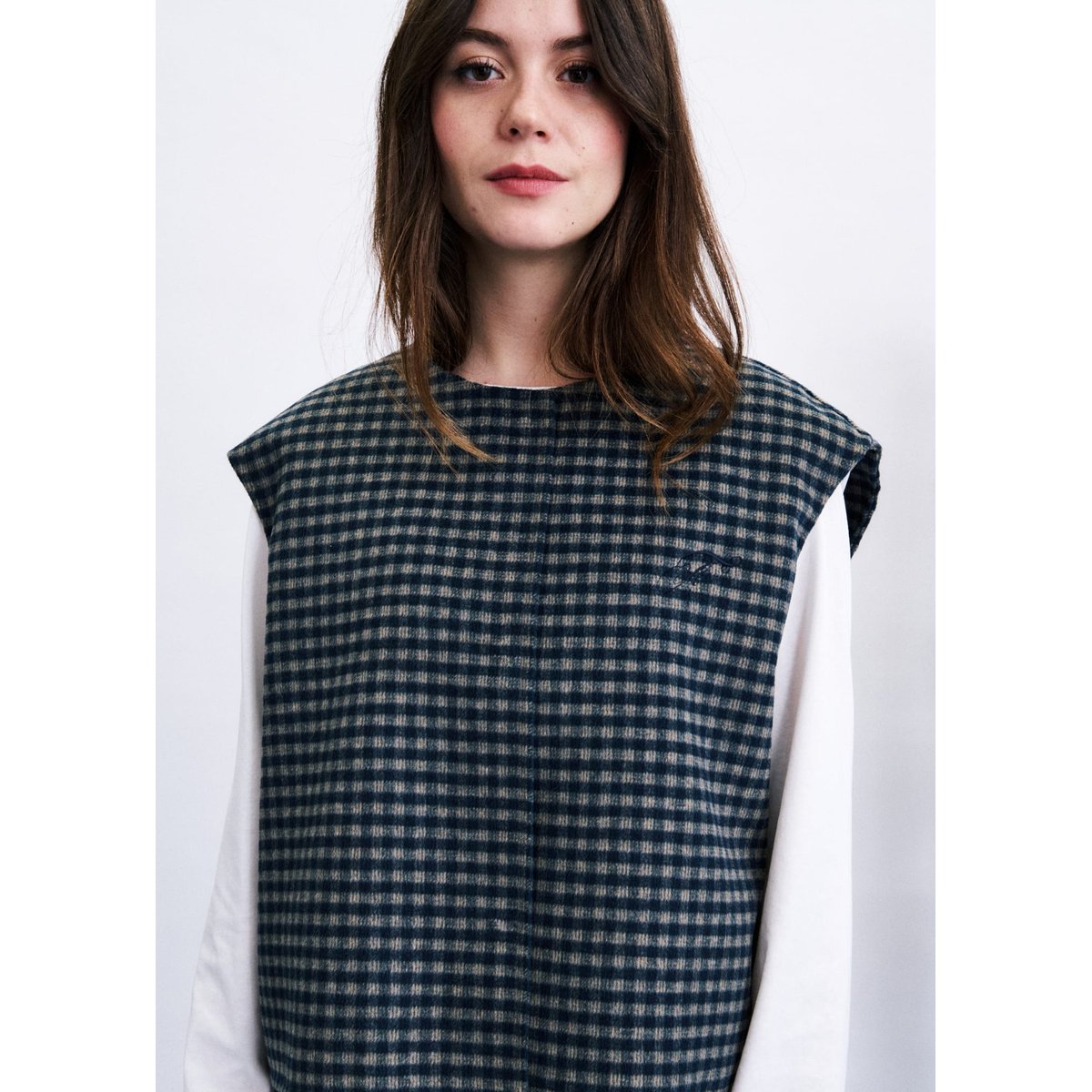 Gilet Harrison en laine HARRISON bleu marine, FRNCH