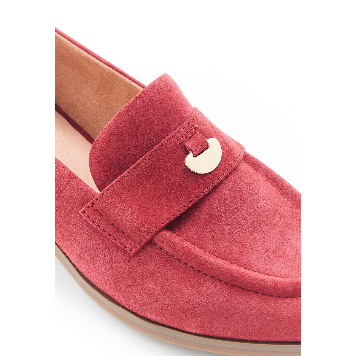 Mocassins avec médaillon rouge marsala, DAMART