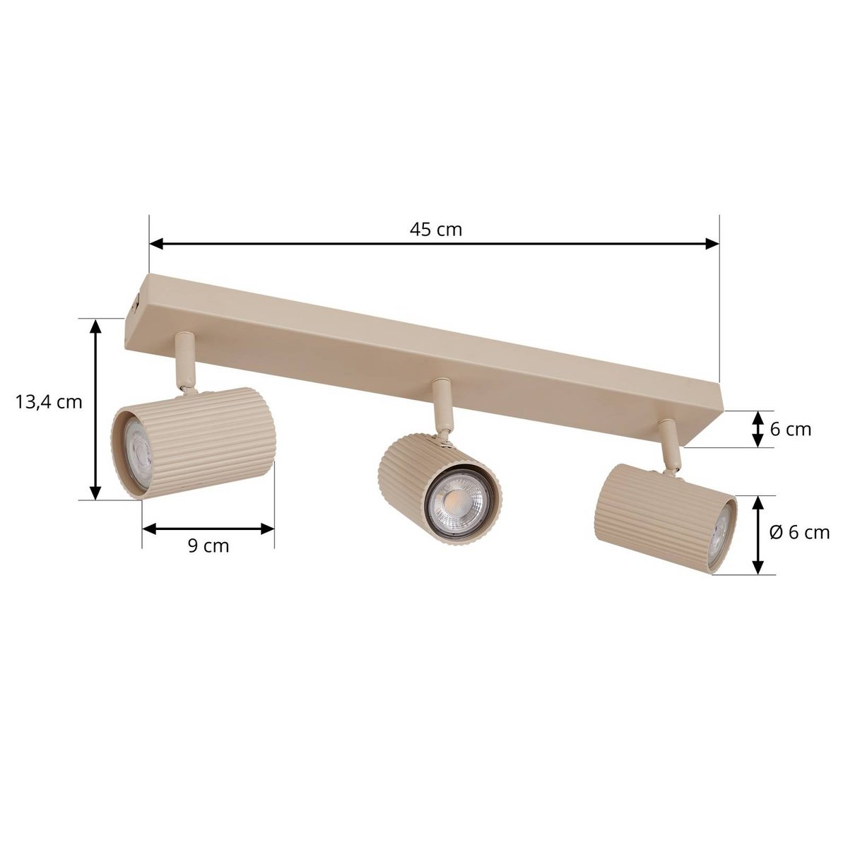 Spot en aluminium moderne, Kardis beige, LINDBY