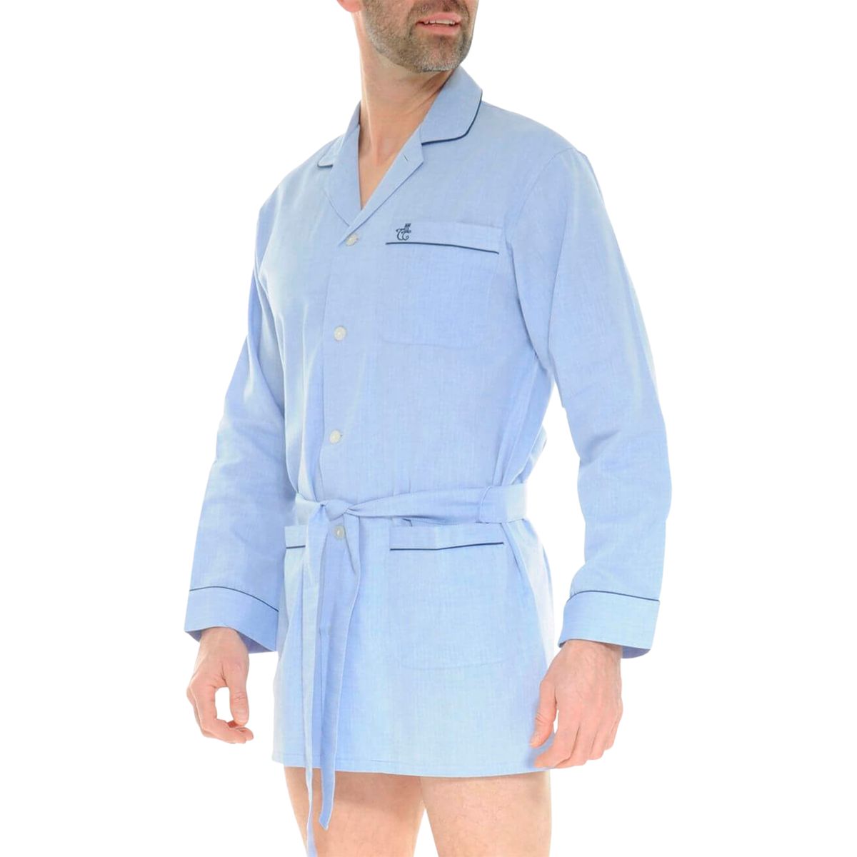 Veste de pyjama coton ciel, CHRISTIAN CANE
