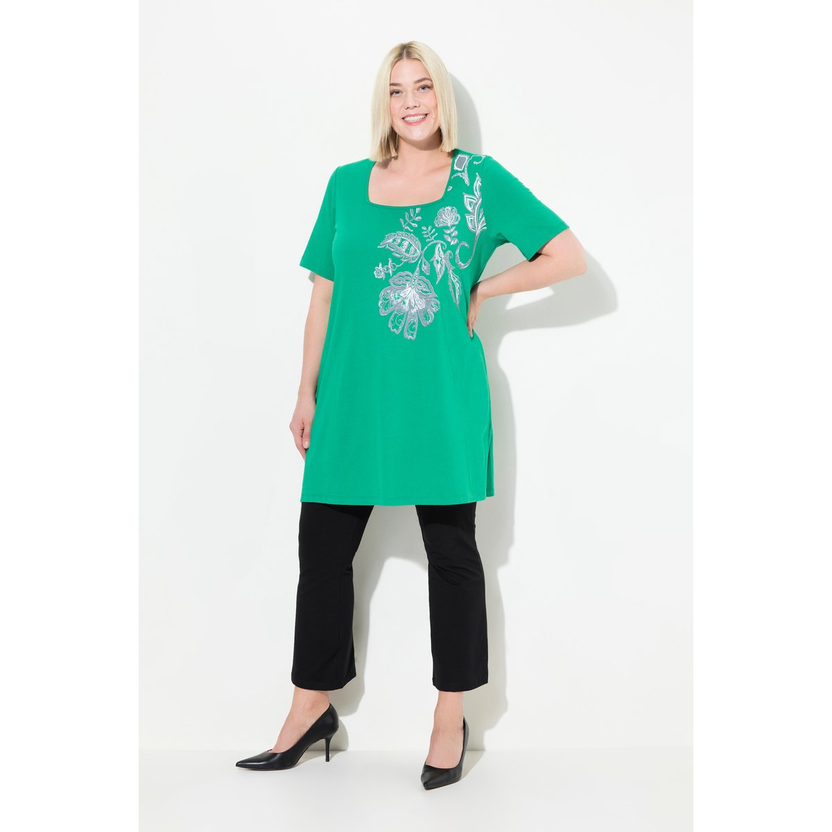 T-shirt long vert d’été, ULLA POPKEN