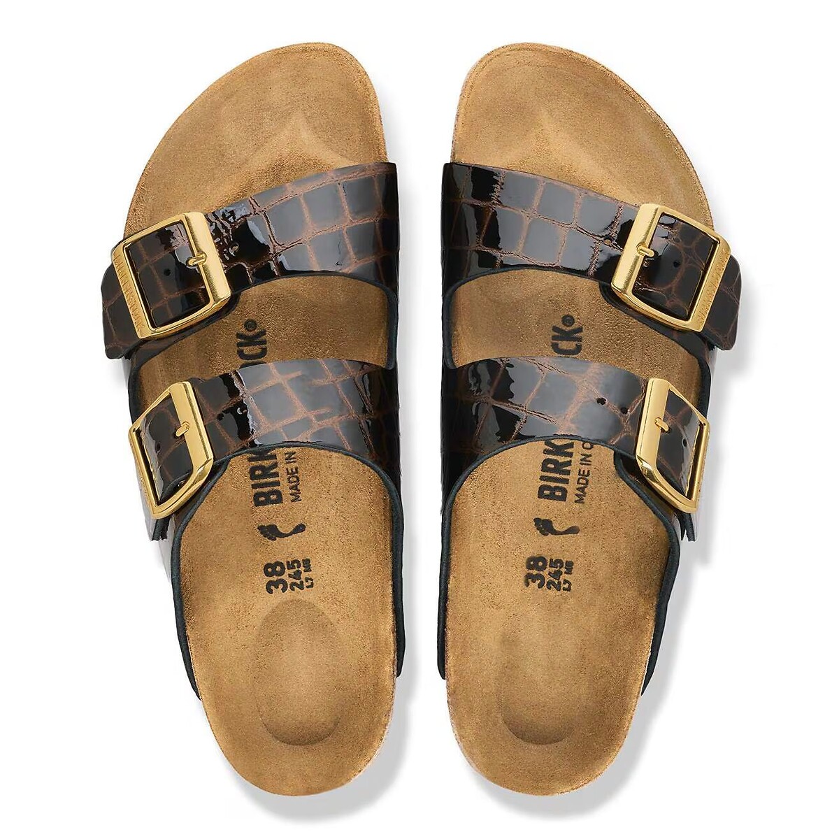 Mules double bride, en cuir, ARIZONA marron foncé, BIRKENSTOCK