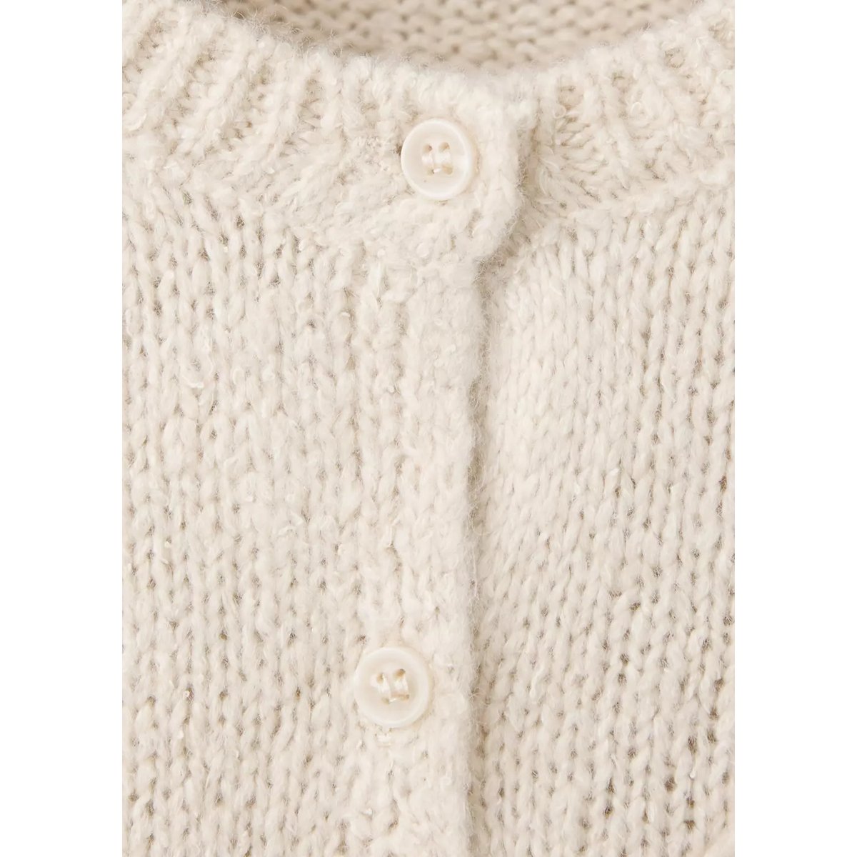 Cardigan maille avec broderie à fleurs ivoire, MANGO BABY
