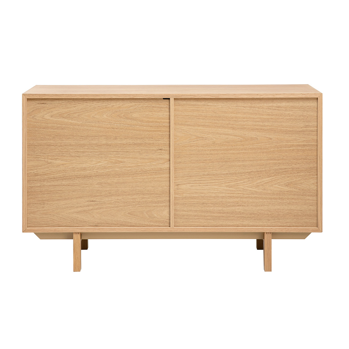 Buffet scandinave en bois clair 2 portes L120 cm SID couleur unique, MILIBOO