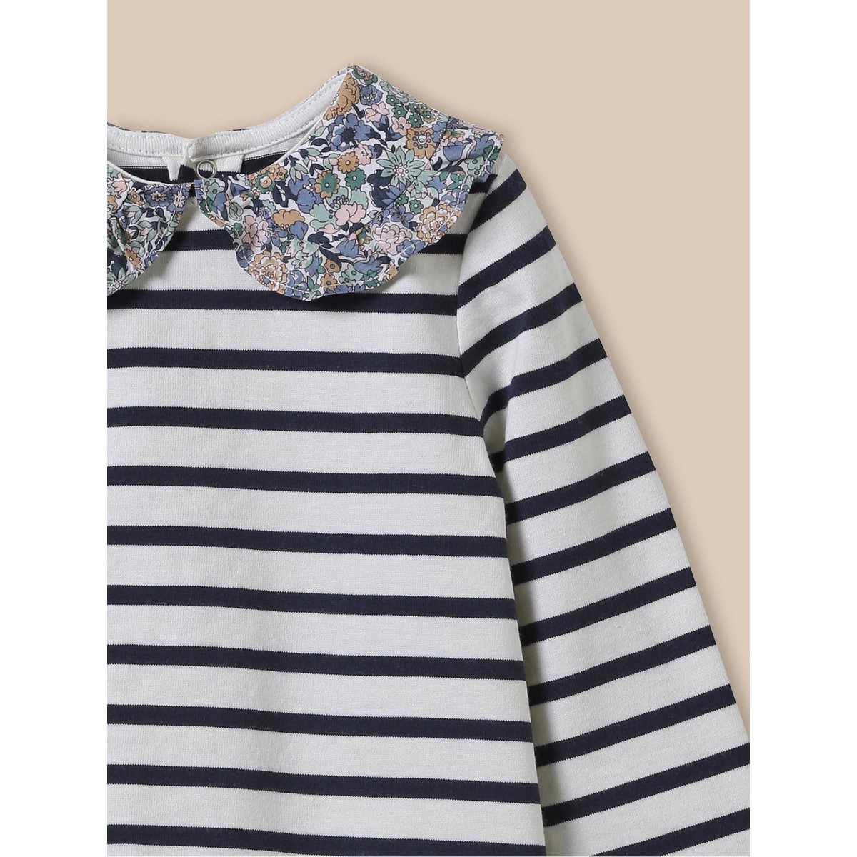 T-shirt col en tissu Liberty - coton biologique liberty annie & may, CYRILLUS