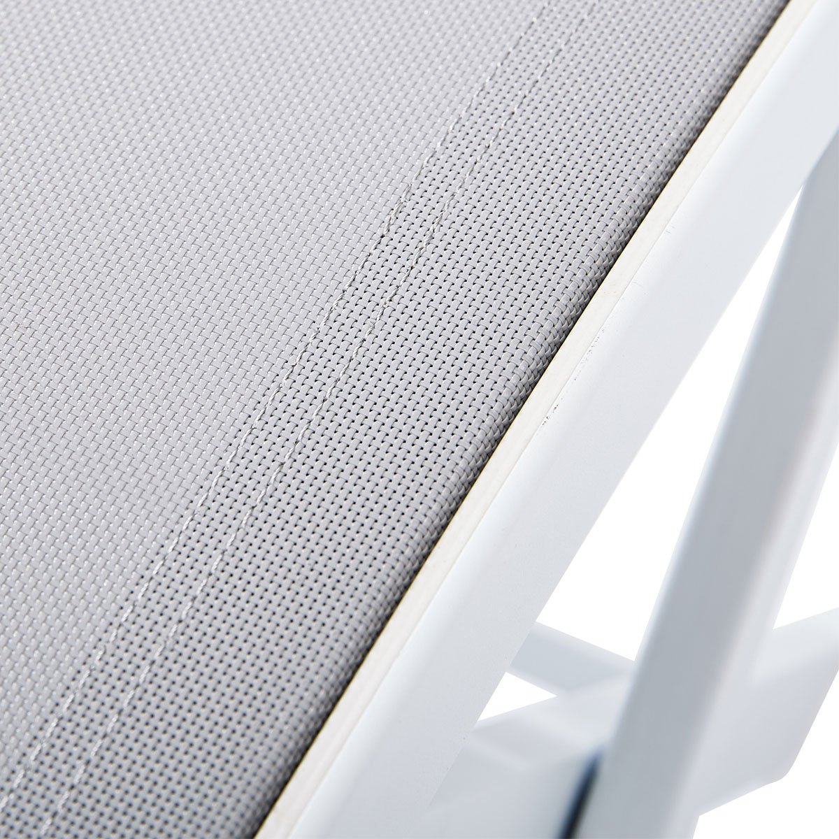 Chaise pliante en aluminium, assise textilène STAR blanc, WILSA GARDEN