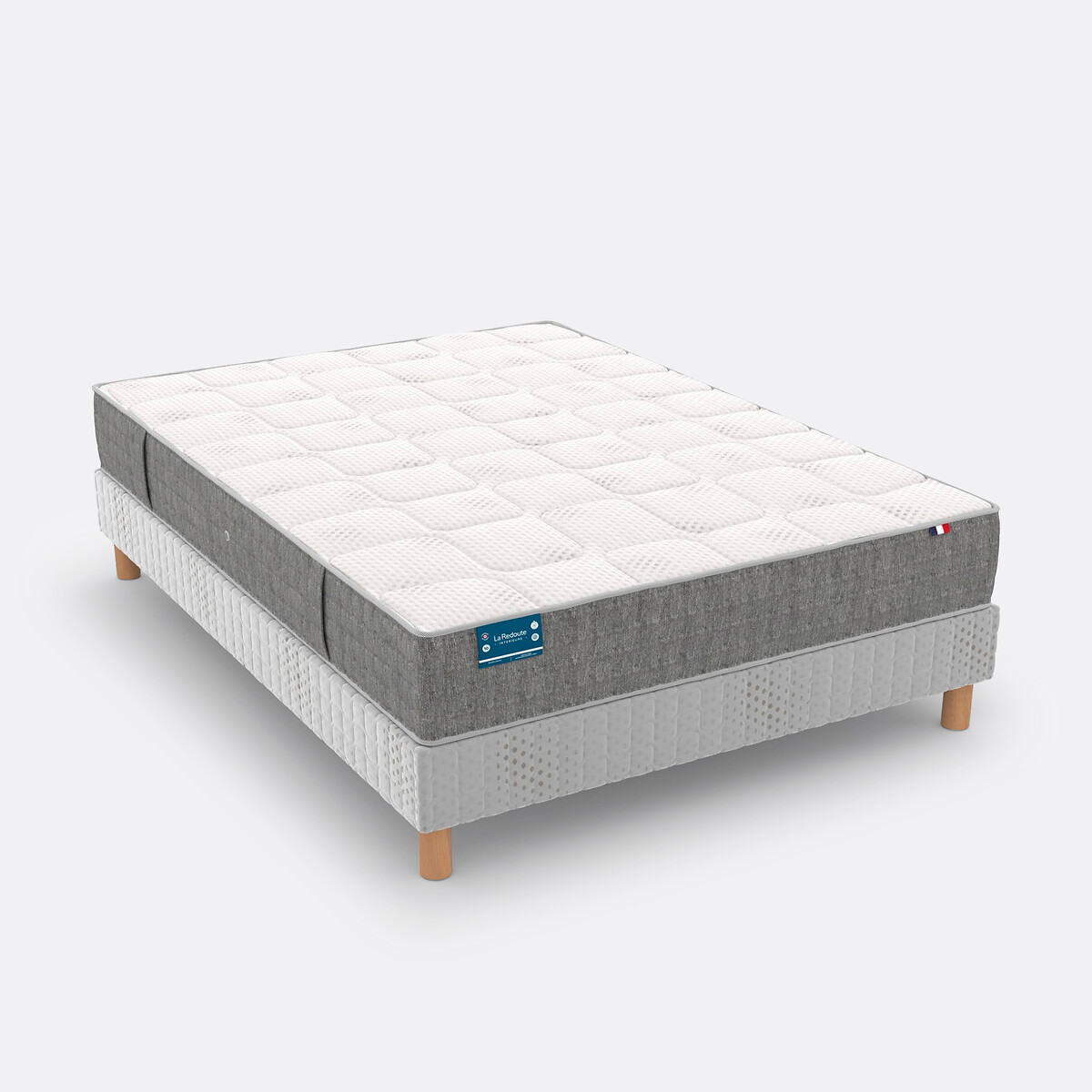 Matelas 660 ressorts, 7 zones, soutien ferme, accueil moelleux blanc/gris, LA REDOUTE INTERIEURS