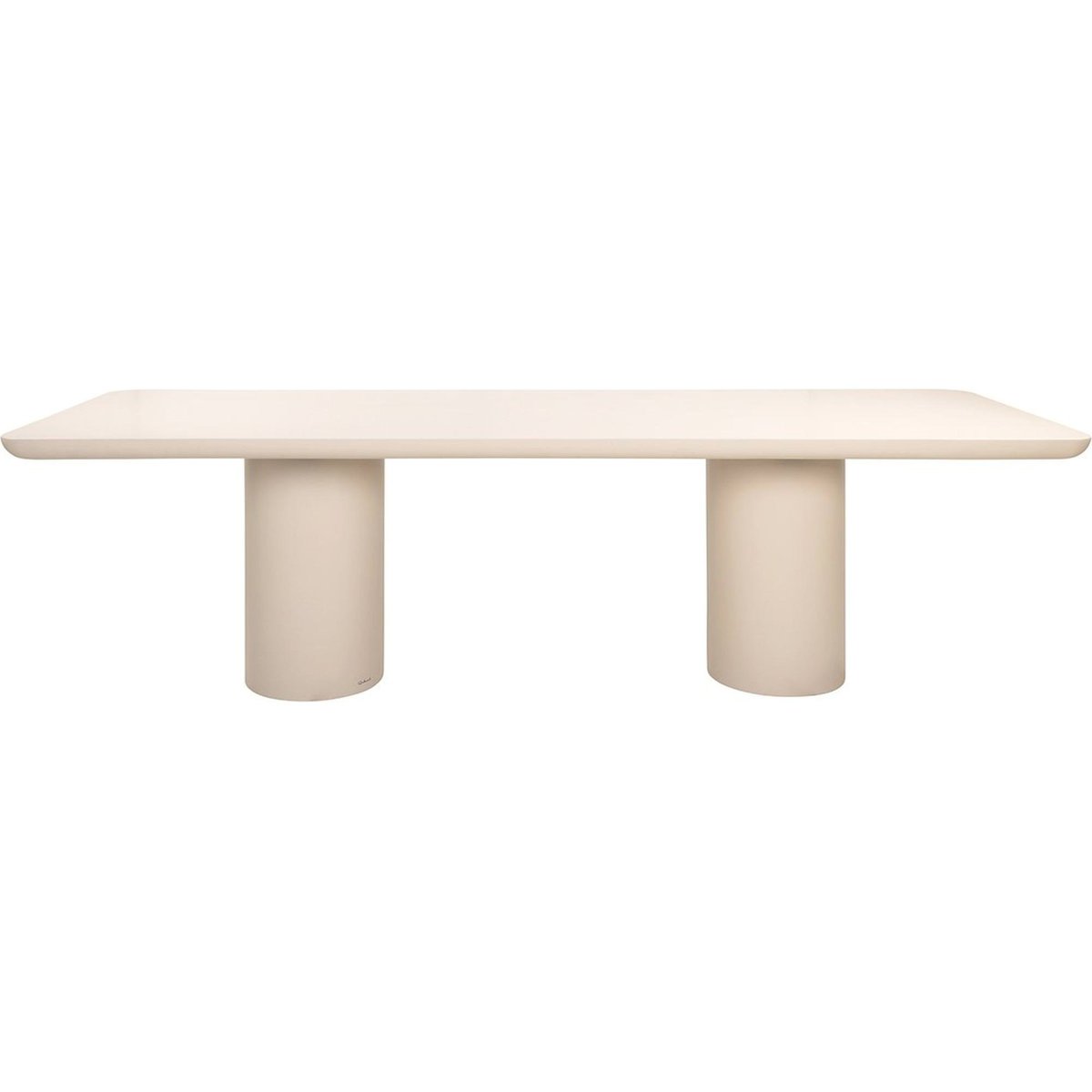 Table de repas rectangulaire en ciment sable clair contemporain, RECOLLECTION