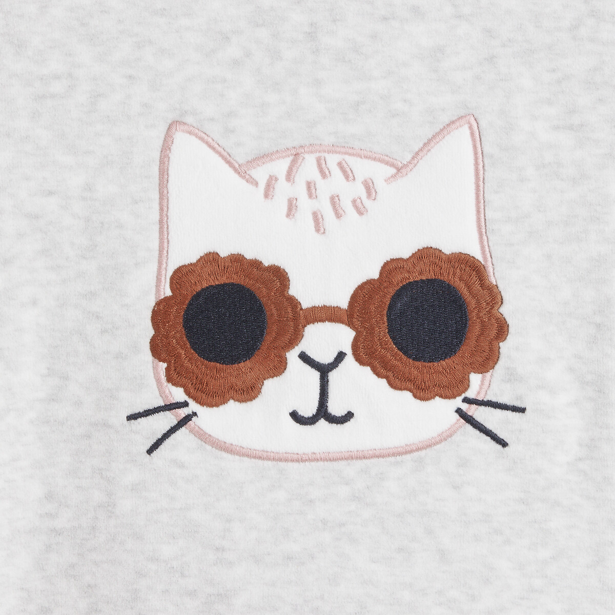 Velour Cat Pyjamas grey marl, LA REDOUTE COLLECTIONS
