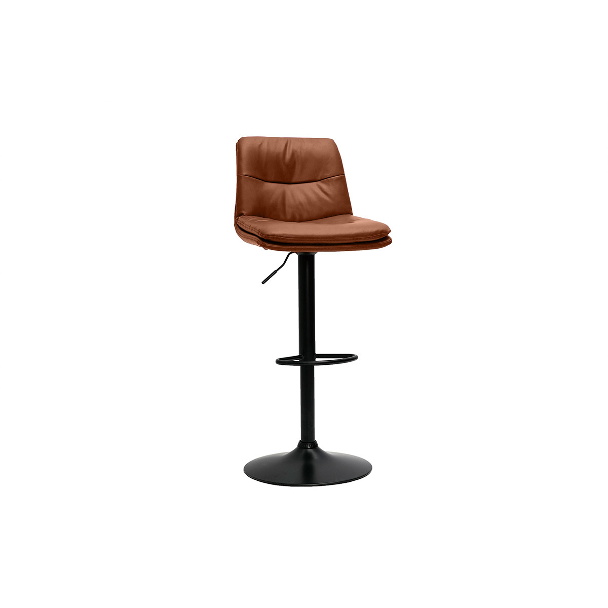 Tabourets de bar réglables marrons et métal noir (lot de 2) ZUCK marron, MILIBOO