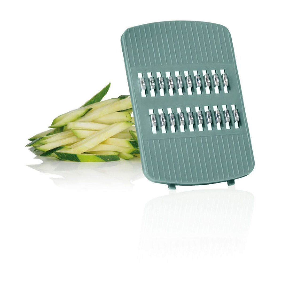 Mandoline multifonction avec recipient vert sauge couleur unique, ESSENTIEL B