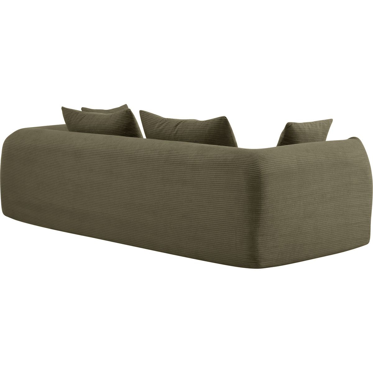 Canapé compressé convertible 3 places en velours côtelé - AMO vert kaki, HOMIFAB