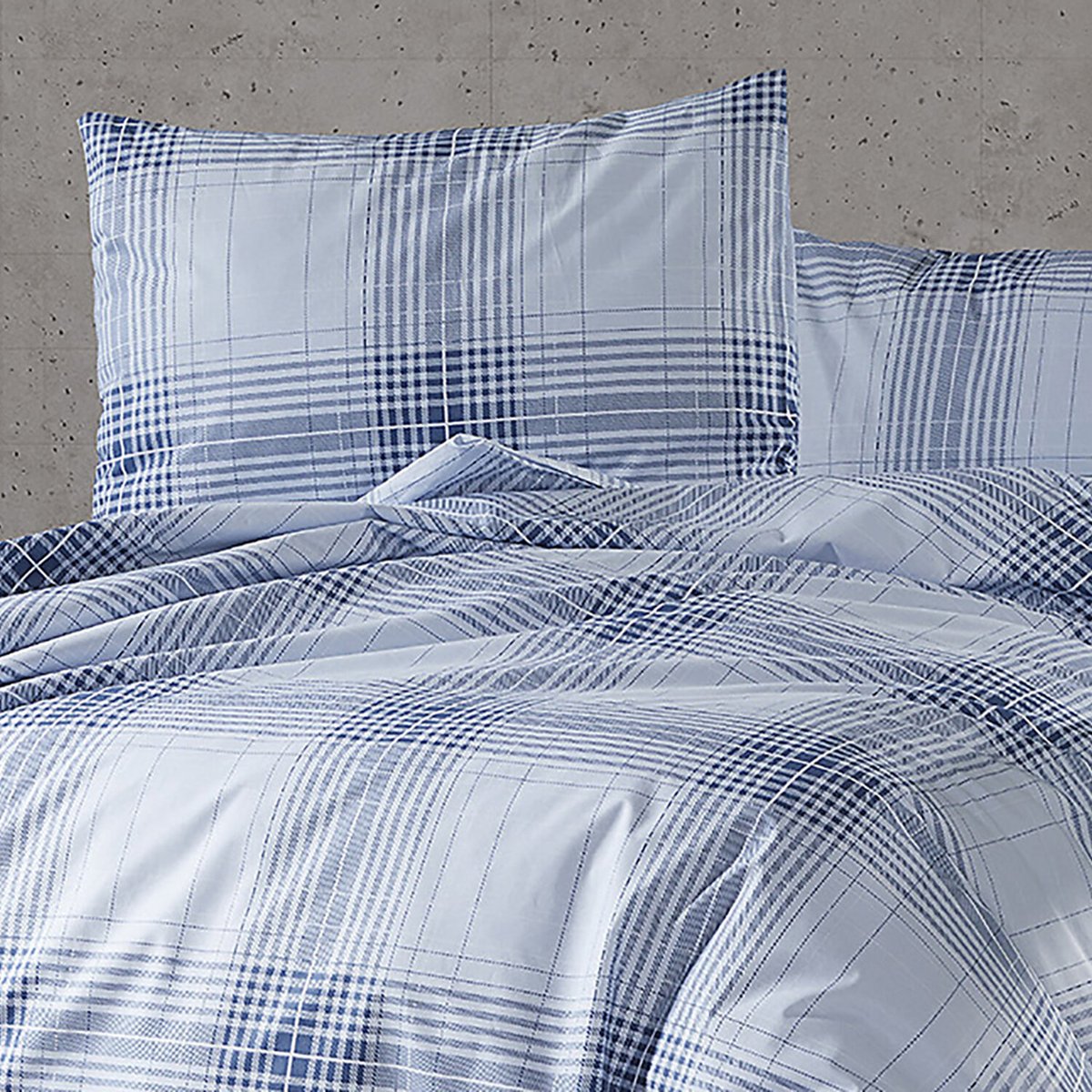 Paure de couette et tai(e) coton imprimé, nimableu bleu, C DESIGN HOME TEXTILE