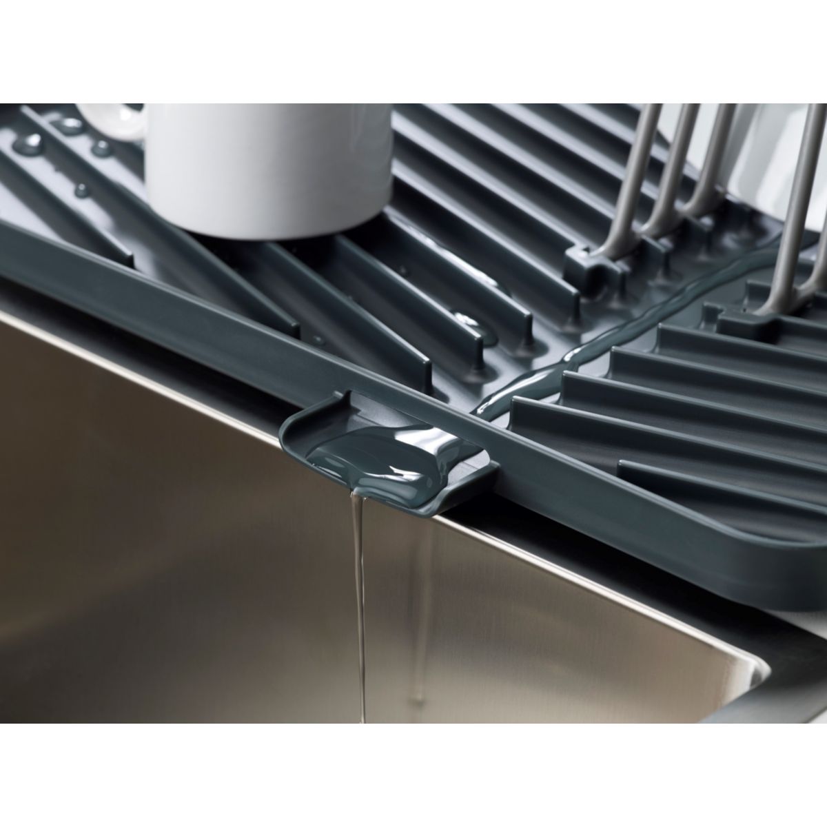 Egouttoir PLANCHE D'EGOUTTAGE FLIP UP AJUSTABLE gris, JOSEPH JOSEPH