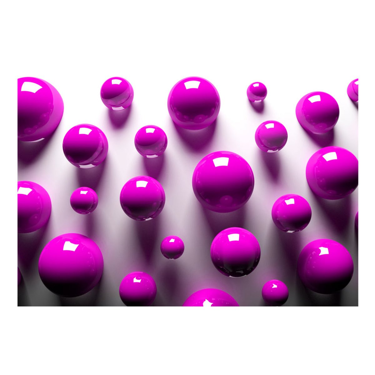 Papier peint intissé panoramique 3D et Perspective Purple Balls gris / argent, EDEN
