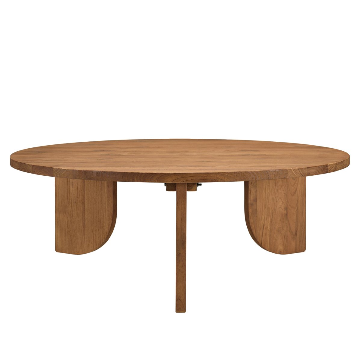 Table basse ronde 100x100cm en bois de teck recyclé SWING bois naturel, PIER IMPORT
