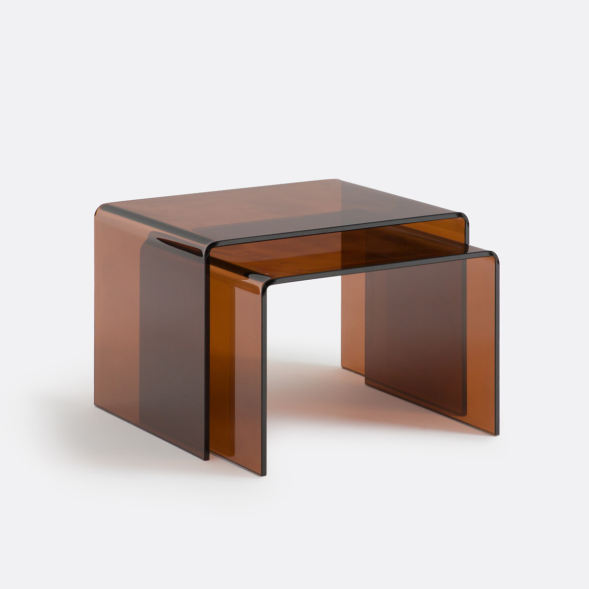 Set of 2 Joan Tempered Glass Nesting Coffee Tables verre ambré, LA REDOUTE INTERIEURS