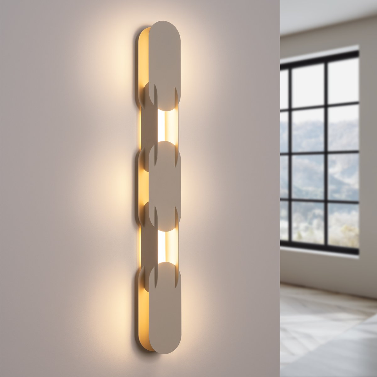 Applique murale Acier Beige LED 1 Chain beige, EDEN